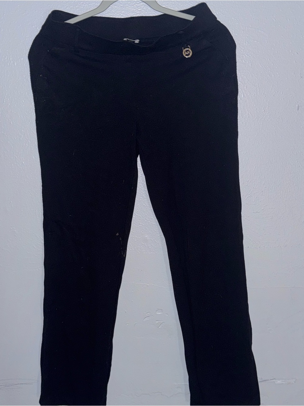 Anne Klein Black Ponte Stretch Pants with AK Waist Label